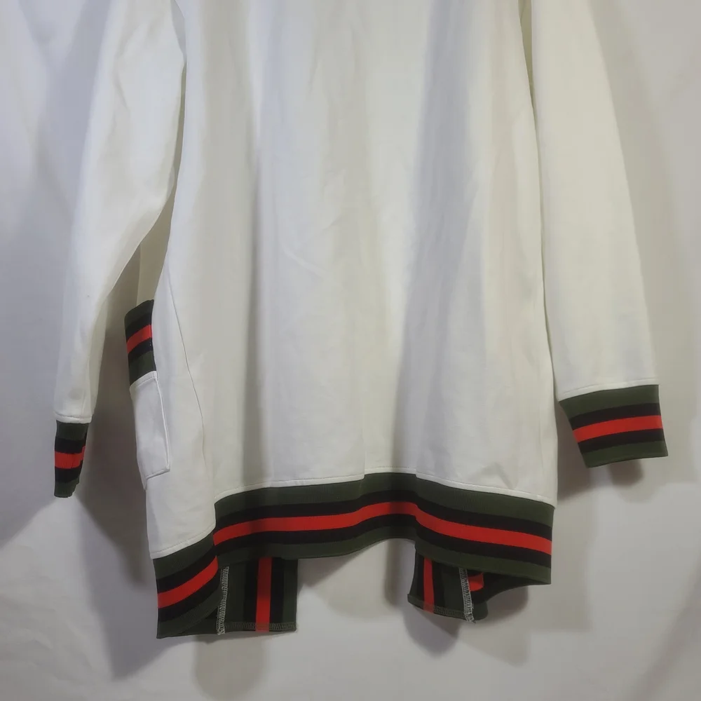 Haute Shore Women's Cody Open-Front Cardigan Sweater Off White Striped One Size - Picture 7 of 14